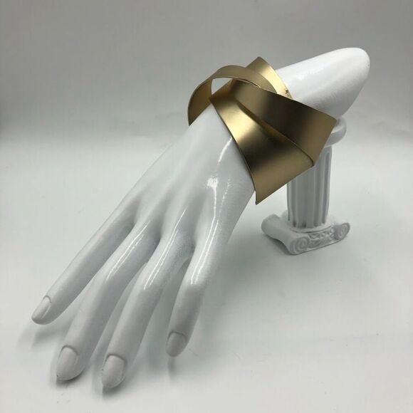 Metal Art Women's Gold Tone Cuff Braided Statement Bracelet Fashion Jewelry - Picture 4 of 12